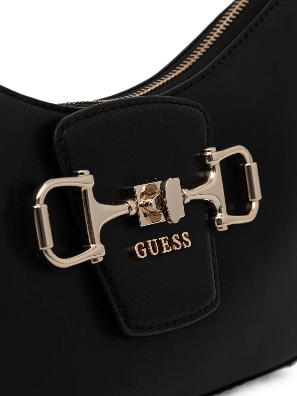 GUESS USA Janie Horsebit schoudertas met logoplakkaat Zwart