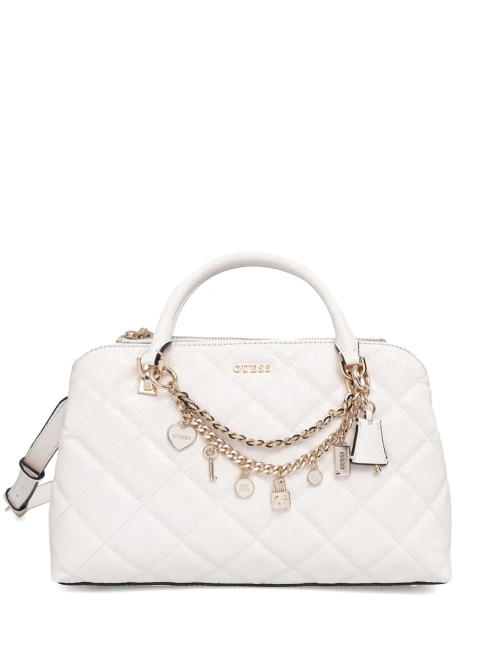 GUESS USA Libby quilted charm-detail tote bag - Nude