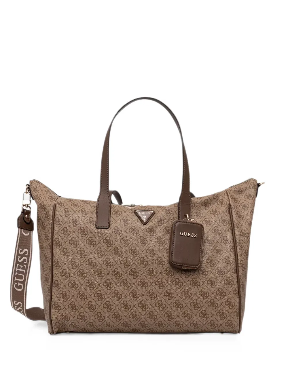 GUESS USA monogram-print logo-plaque tote bag - Neutrals