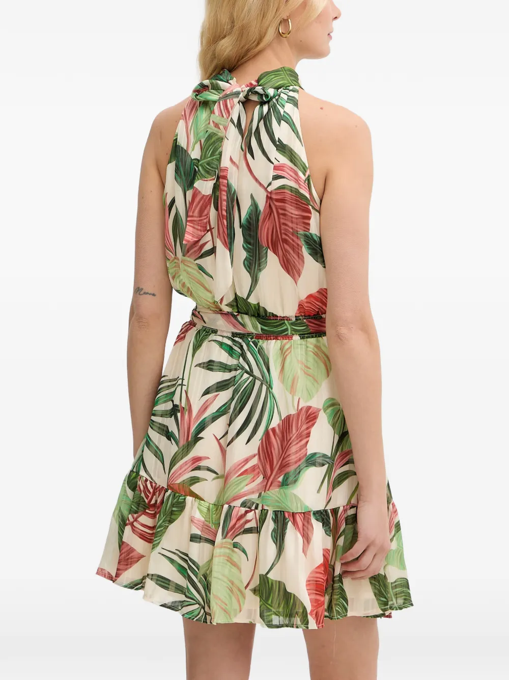 GUESS USA Jurk met tropische print Beige