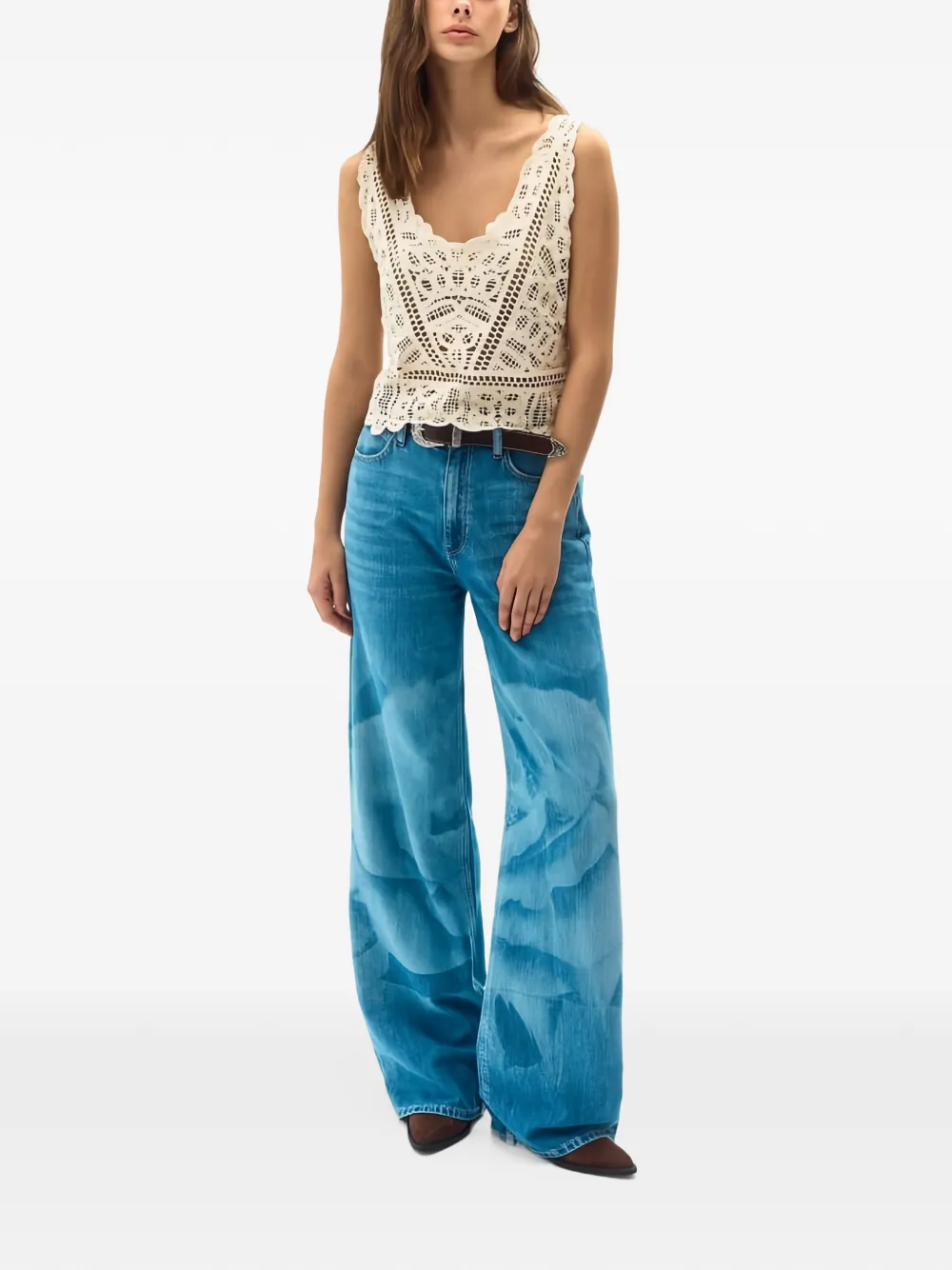 GUESS USA Jeans met wijde pijpen Blauw