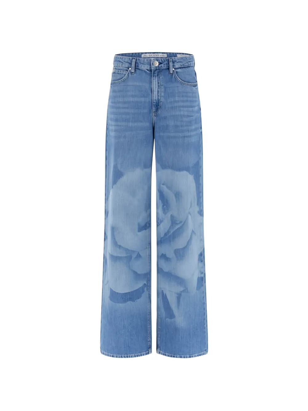 GUESS USA laser-print wide-leg jeans - Blau
