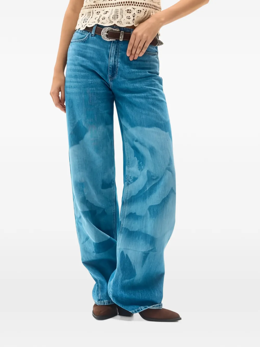 GUESS USA Jeans met wijde pijpen Blauw