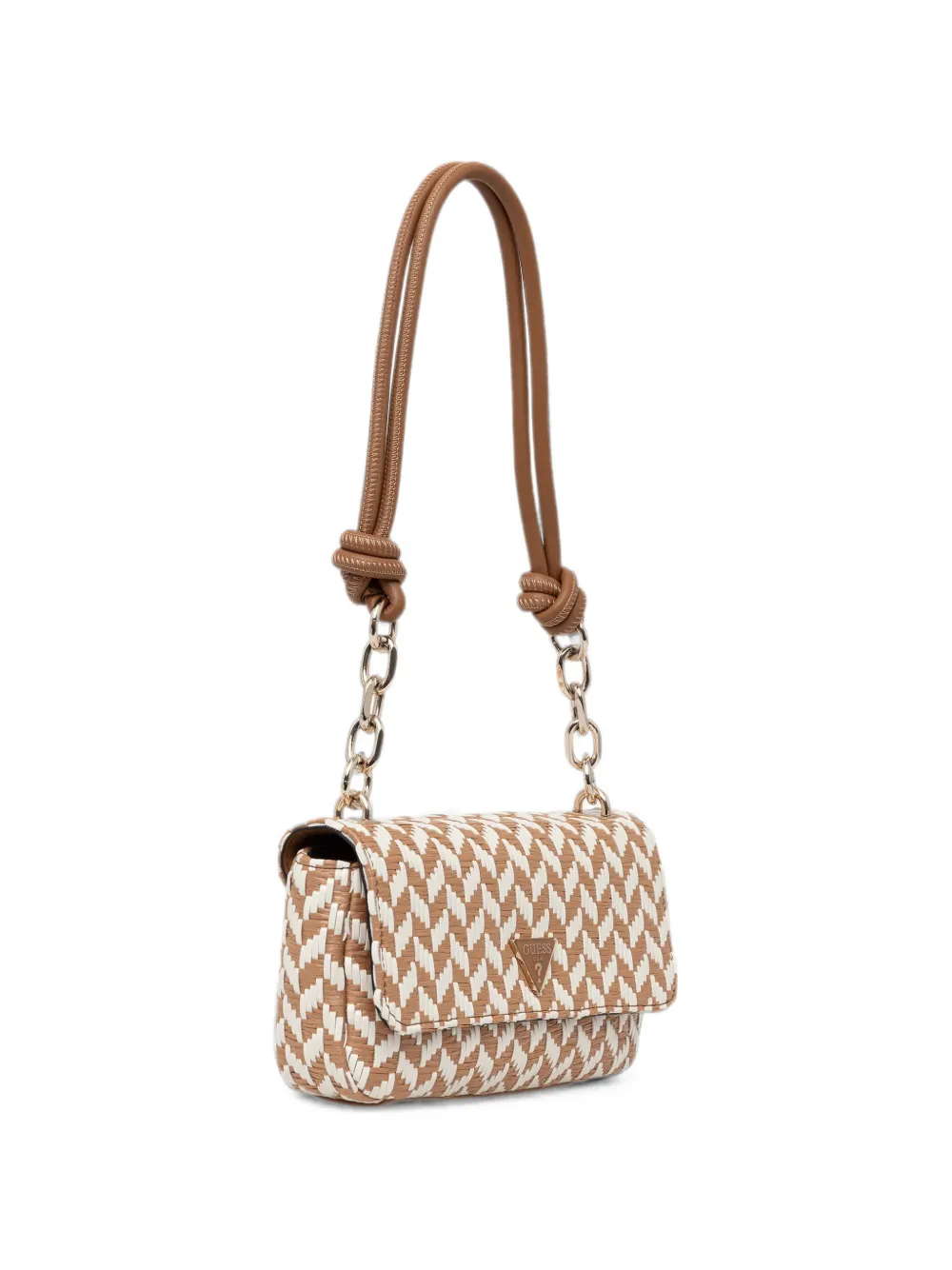 GUESS USA Tessi geweven shopper met chevron streep Beige