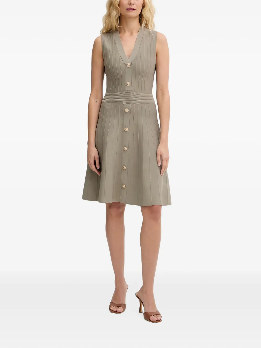 GUESS USA ribbed-knit sleeveless midi dress - Green
