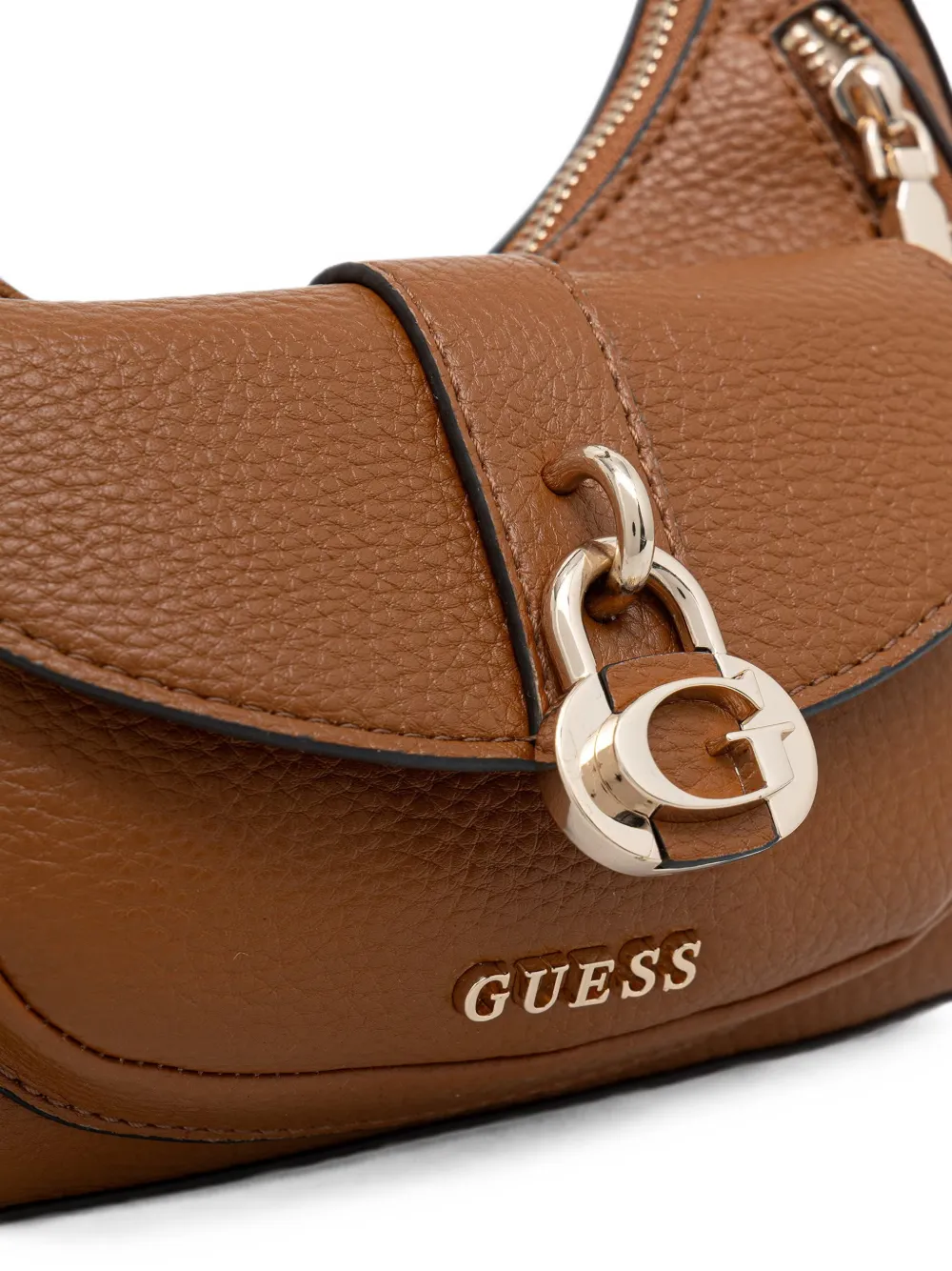 GUESS USA Jessa bewerkte schoudertas met logoplakkaat Bruin