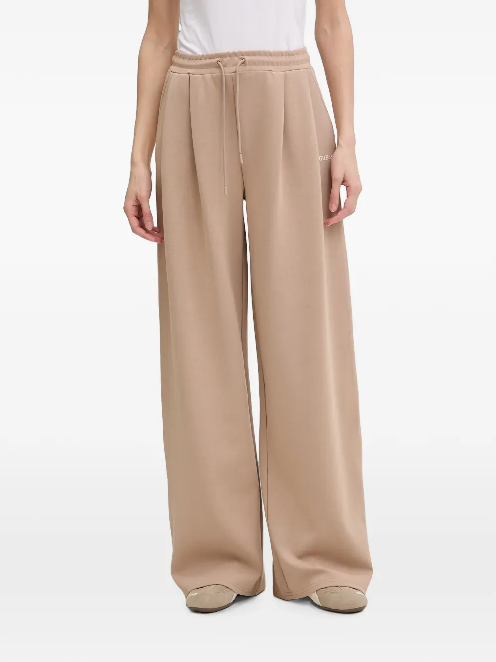 GUESS USA Jasmine pleated side-stripe track pants - Toni neutri
