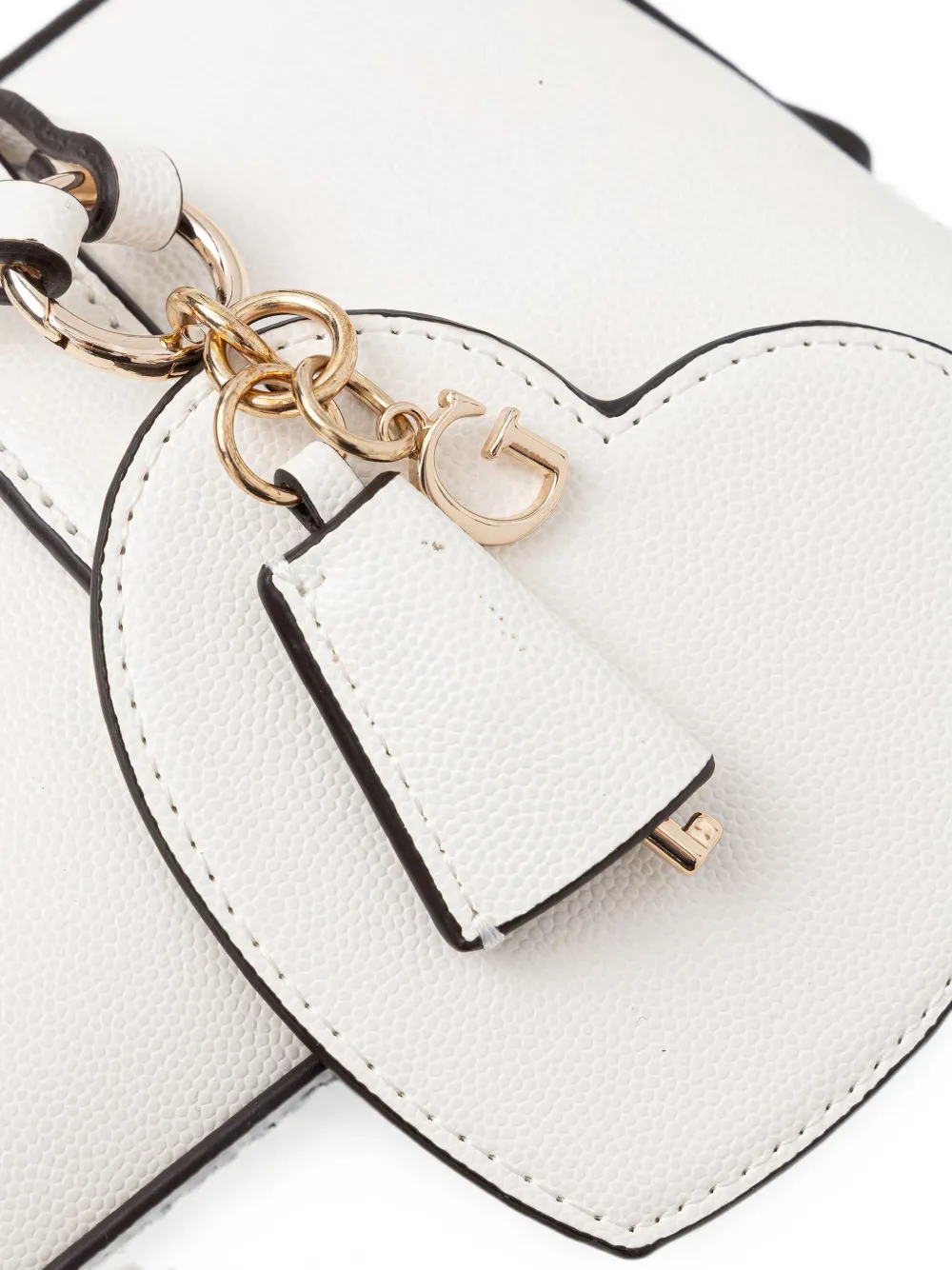 GUESS USA Isobel shopper met logoplakkaat en hartbedel Wit