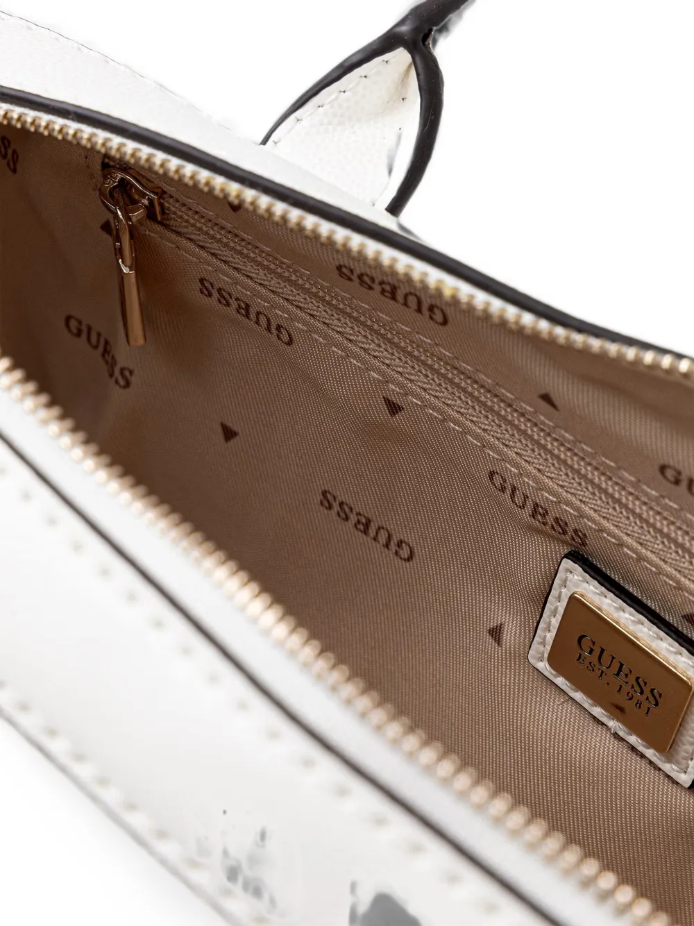 GUESS USA Isobel shopper met logoplakkaat en hartbedel Wit