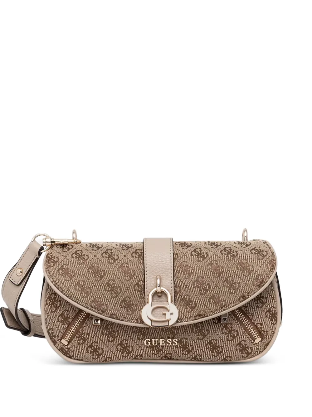 GUESS USA Jessa monogram-print crossbody bag - Nude