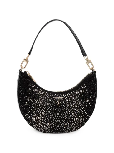GUESS USA crystal-embellished crescent-shape shoulder bag