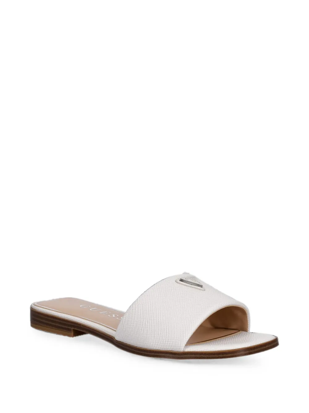 GUESS USA Slippers met logoplakkaat Wit