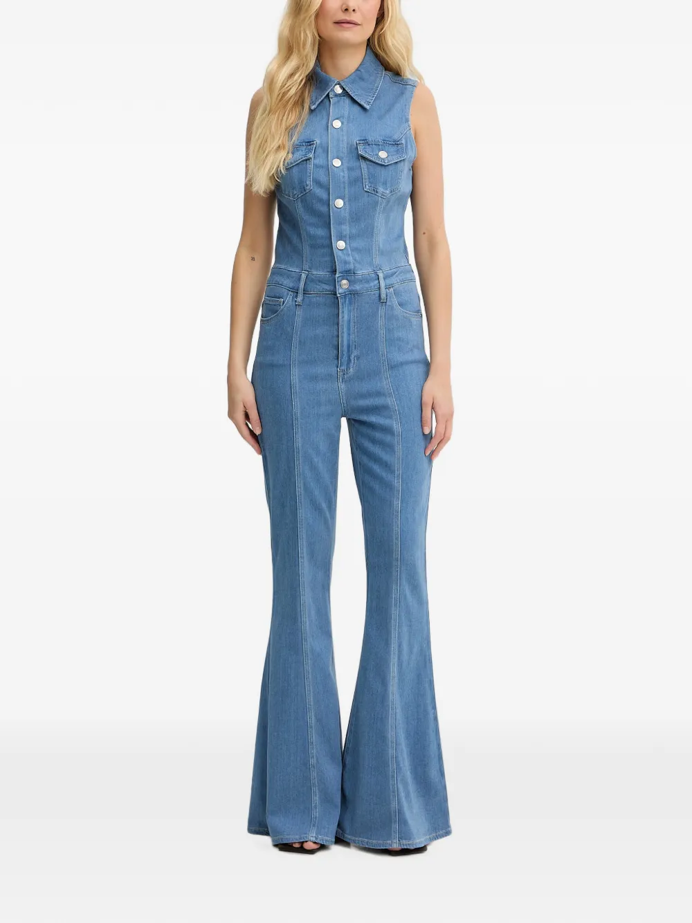 GUESS USA sleeveless flared jumpsuit - Blu