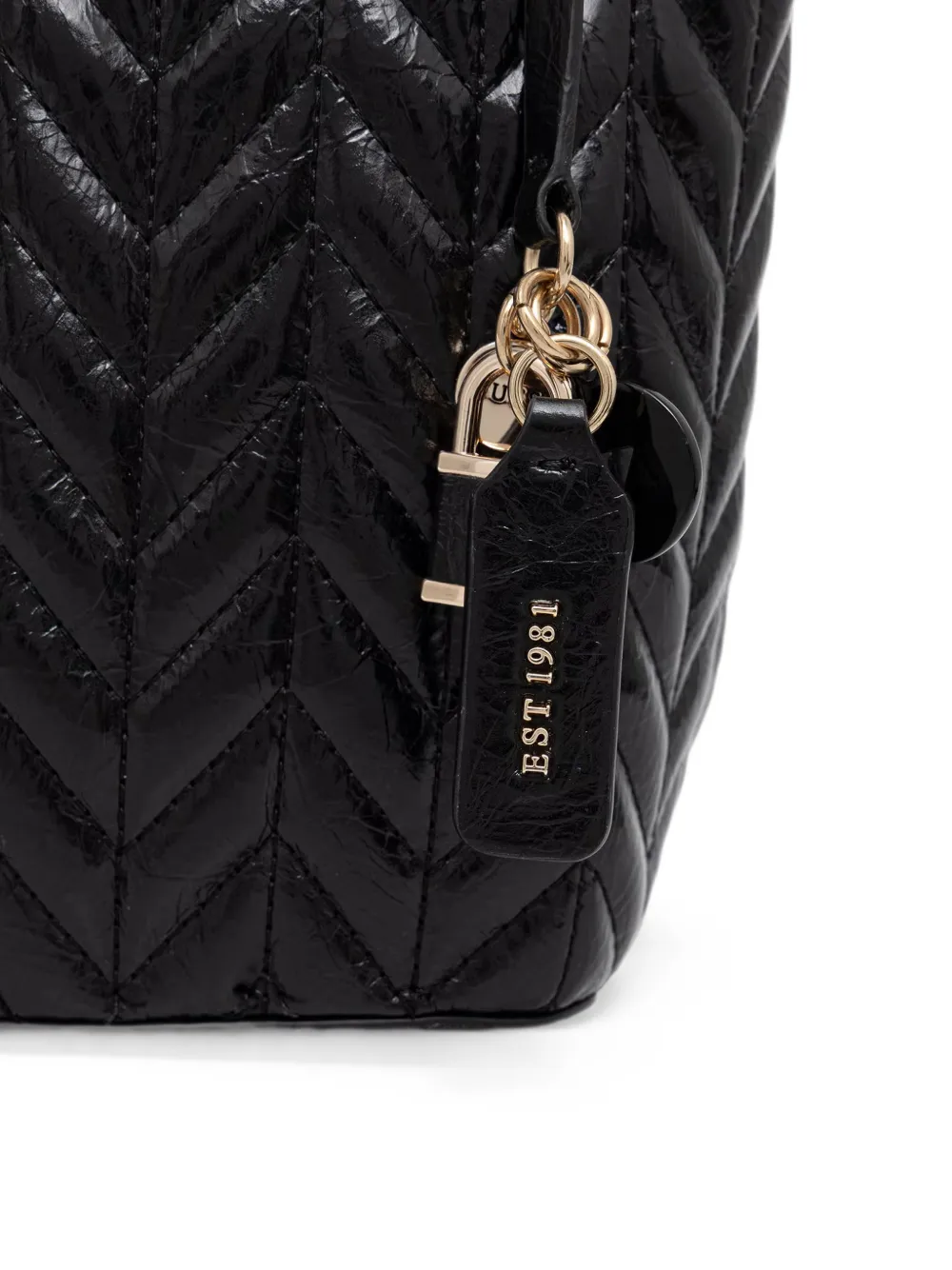 GUESS USA Cheryl gewatteerde shopper met ketting en chevron-streep Zwart