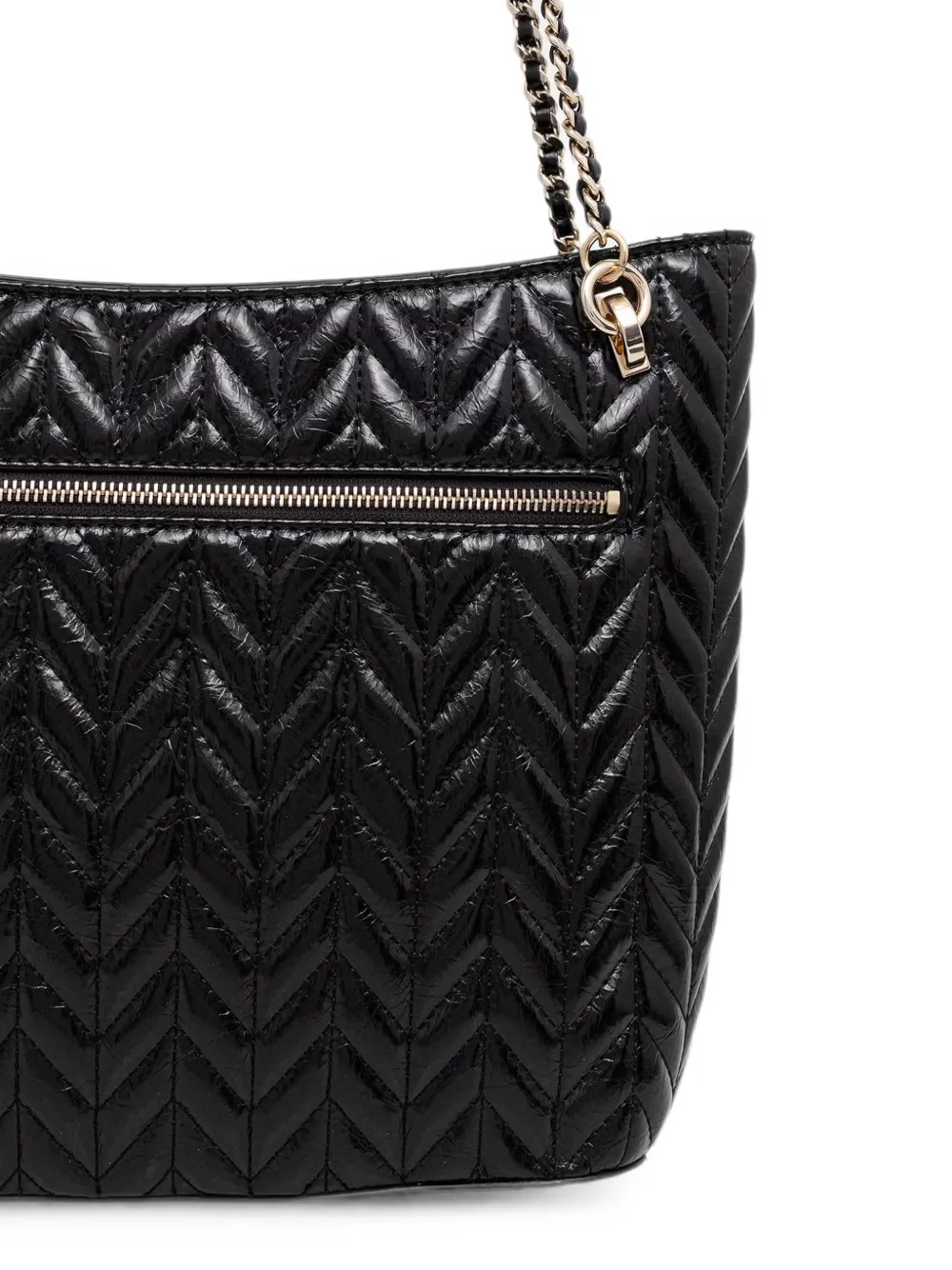GUESS USA Cheryl gewatteerde shopper met ketting en chevron-streep Zwart