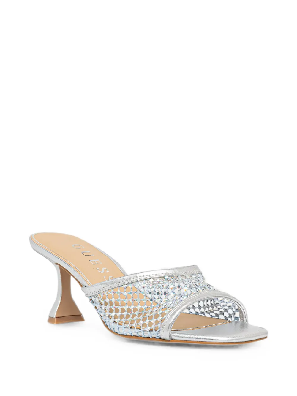 GUESS USA crystal-embellished mesh sandals Zilver