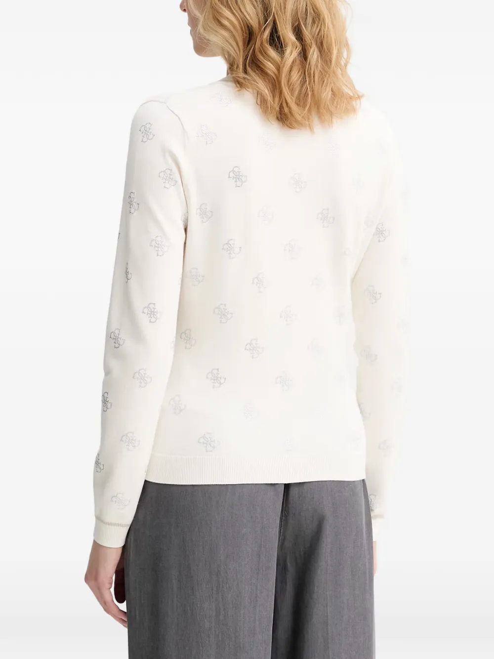 GUESS USA Vest verfraaid met kristallen en logo-patroon Beige