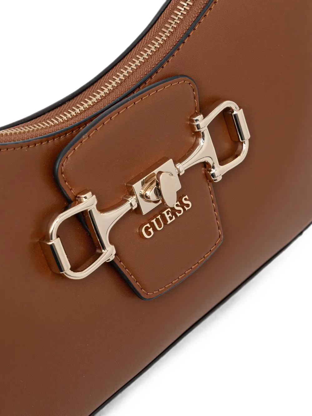 GUESS USA Janie Horsebit schoudertas Bruin