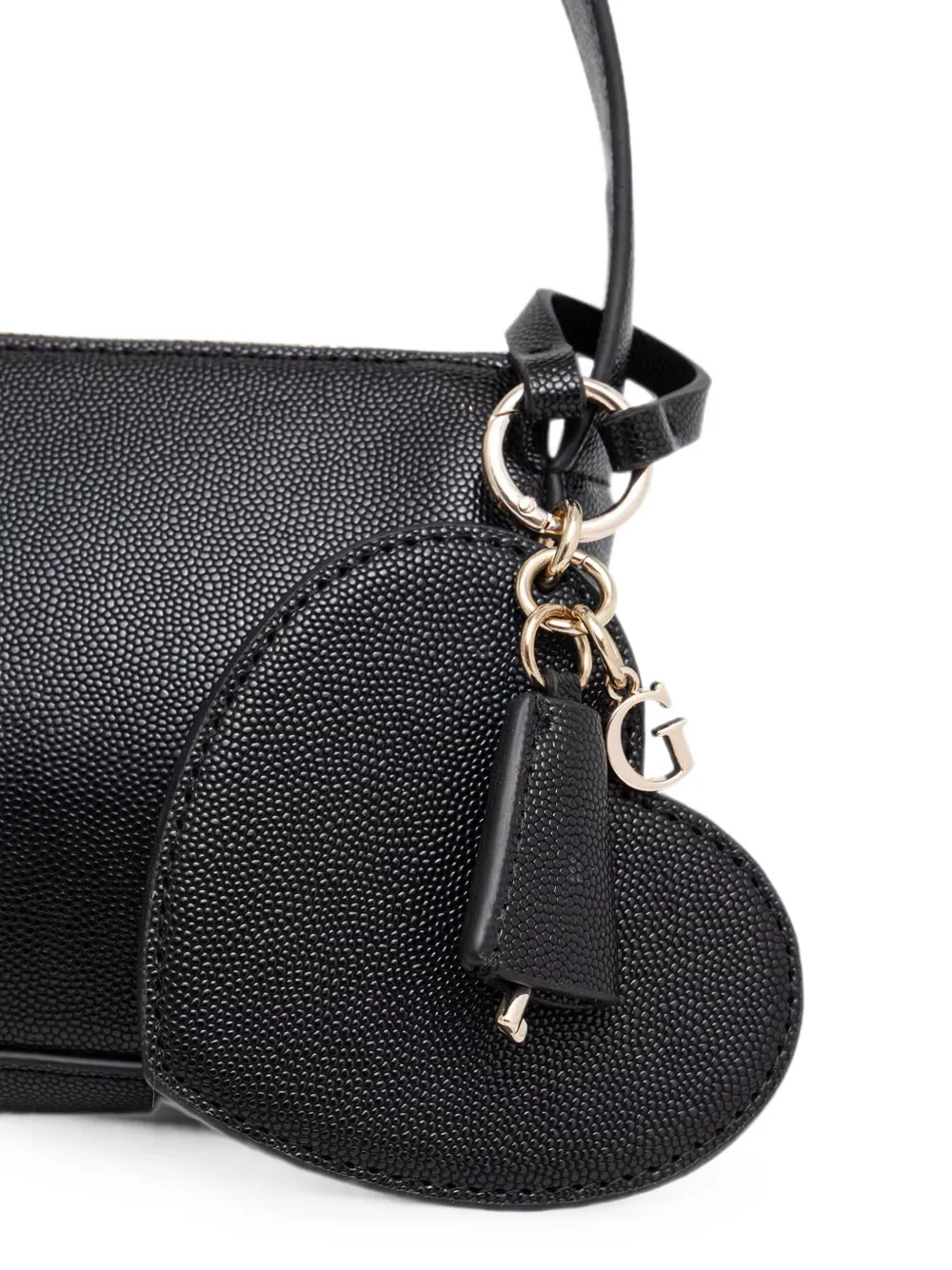 GUESS USA Isobel shopper met hartbedel en logoplakkaat Zwart