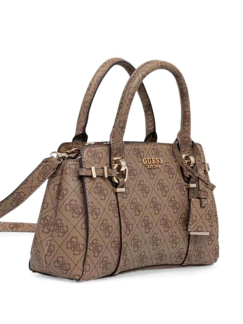GUESS USA Leona monogram-print shoulder bag - Marrone