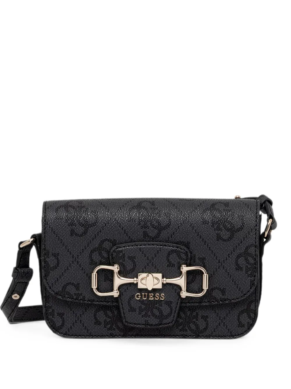 GUESS USA monogram-pattern horsebit-detail crossbody bag - Nero