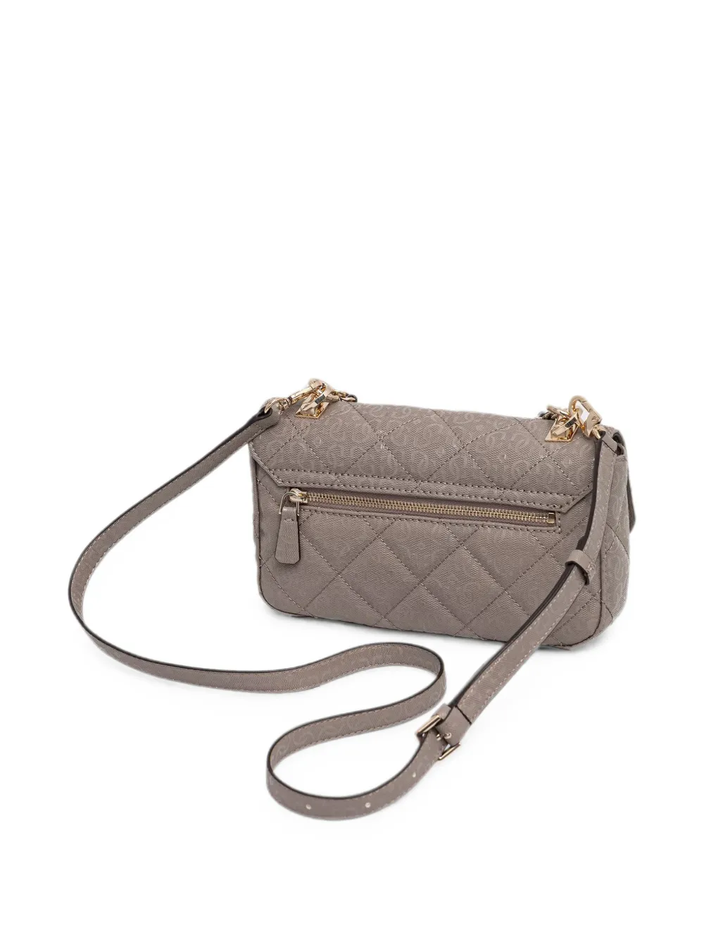 GUESS USA Libby gewatteerde schoudertas met logo-reliëf Beige
