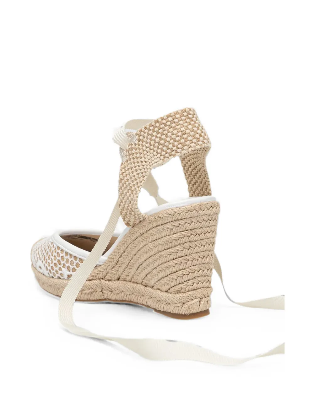 GUESS USA Cheyin crochet-knit wedge espadrilles Beige