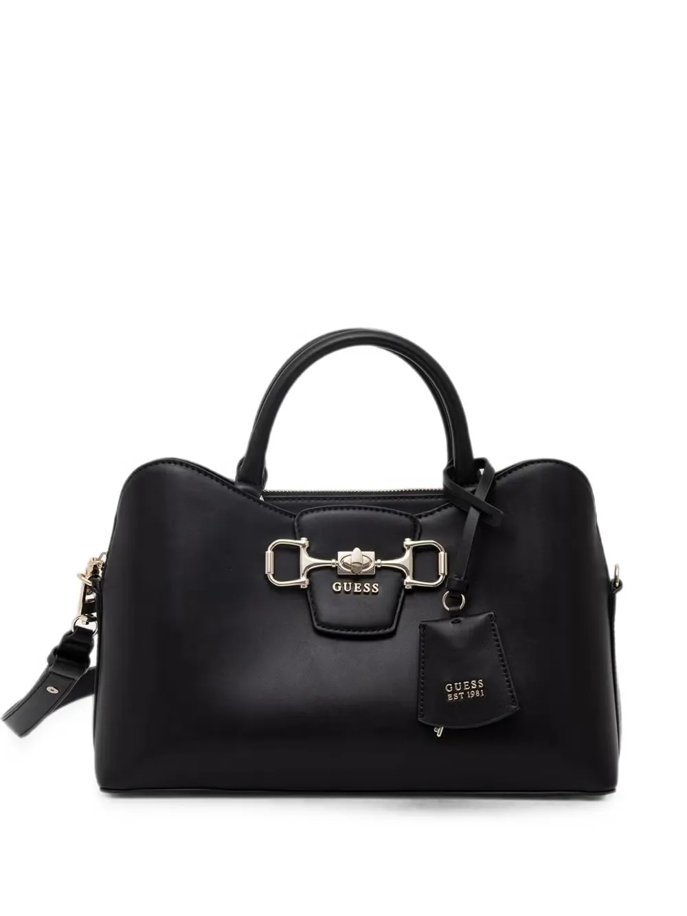 GUESS USA Janie horsebit-detail leather tote bag - Nero