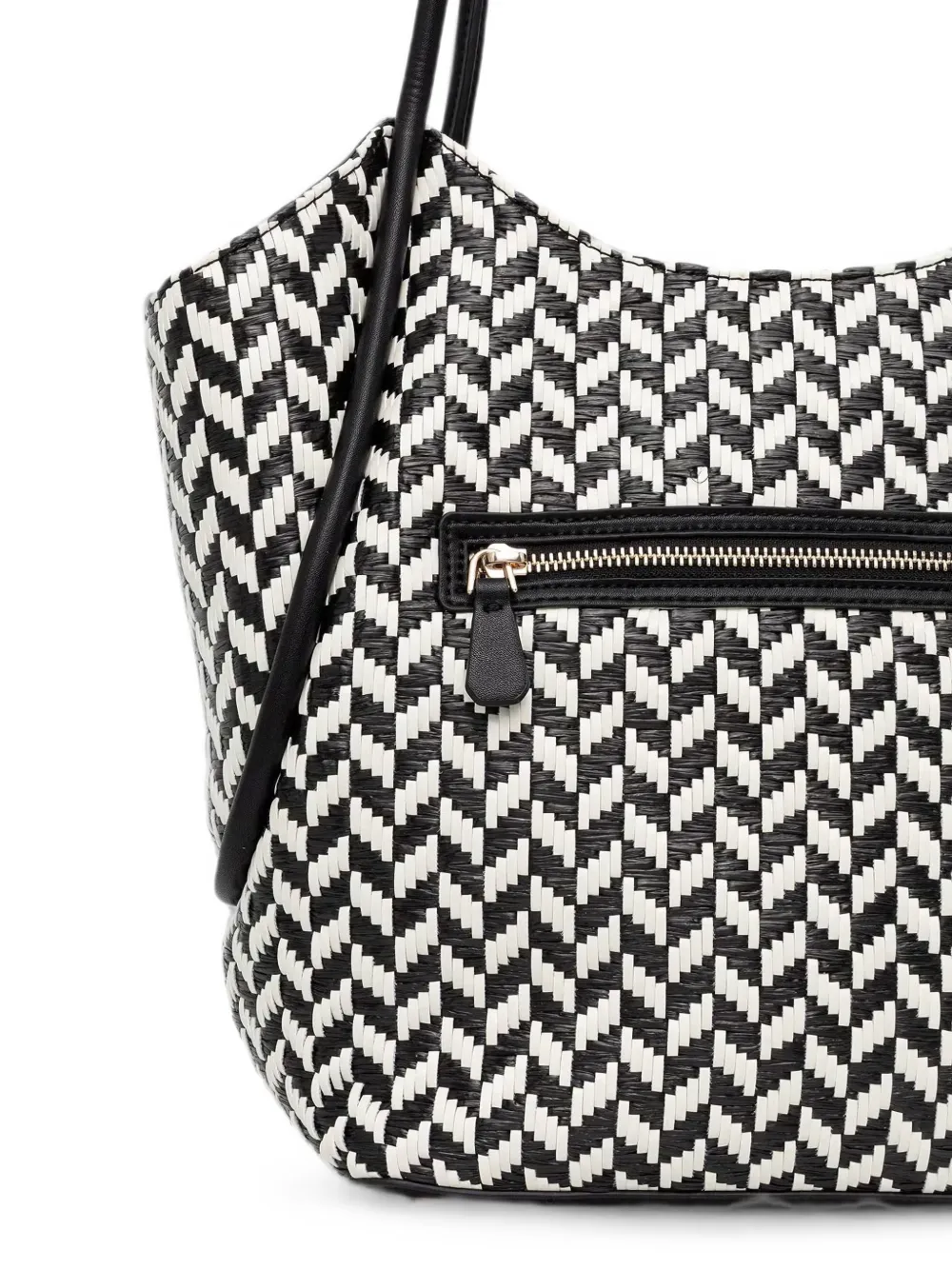 GUESS USA Tessi shopper met chevron-streep en buideldetail Zwart