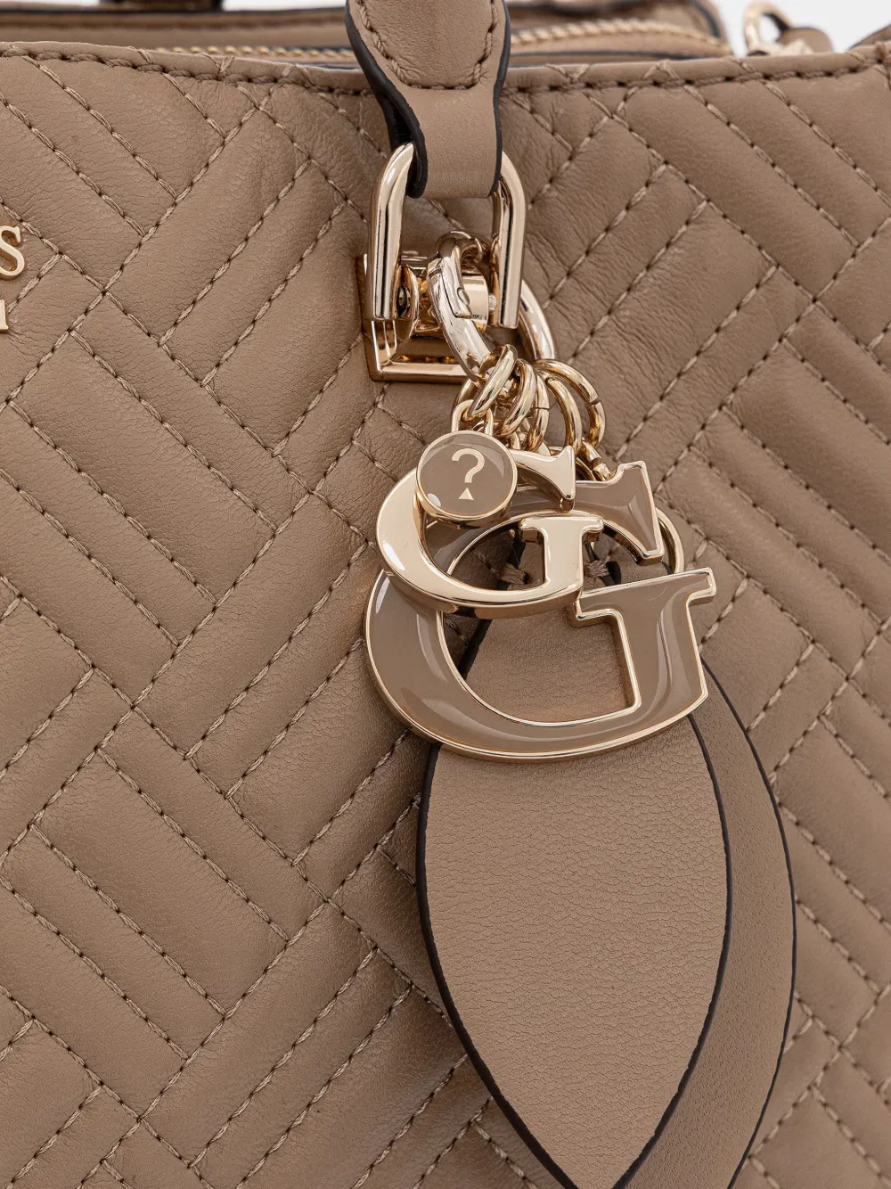 GUESS USA Sally gewatteerde shopper met logobedel Beige