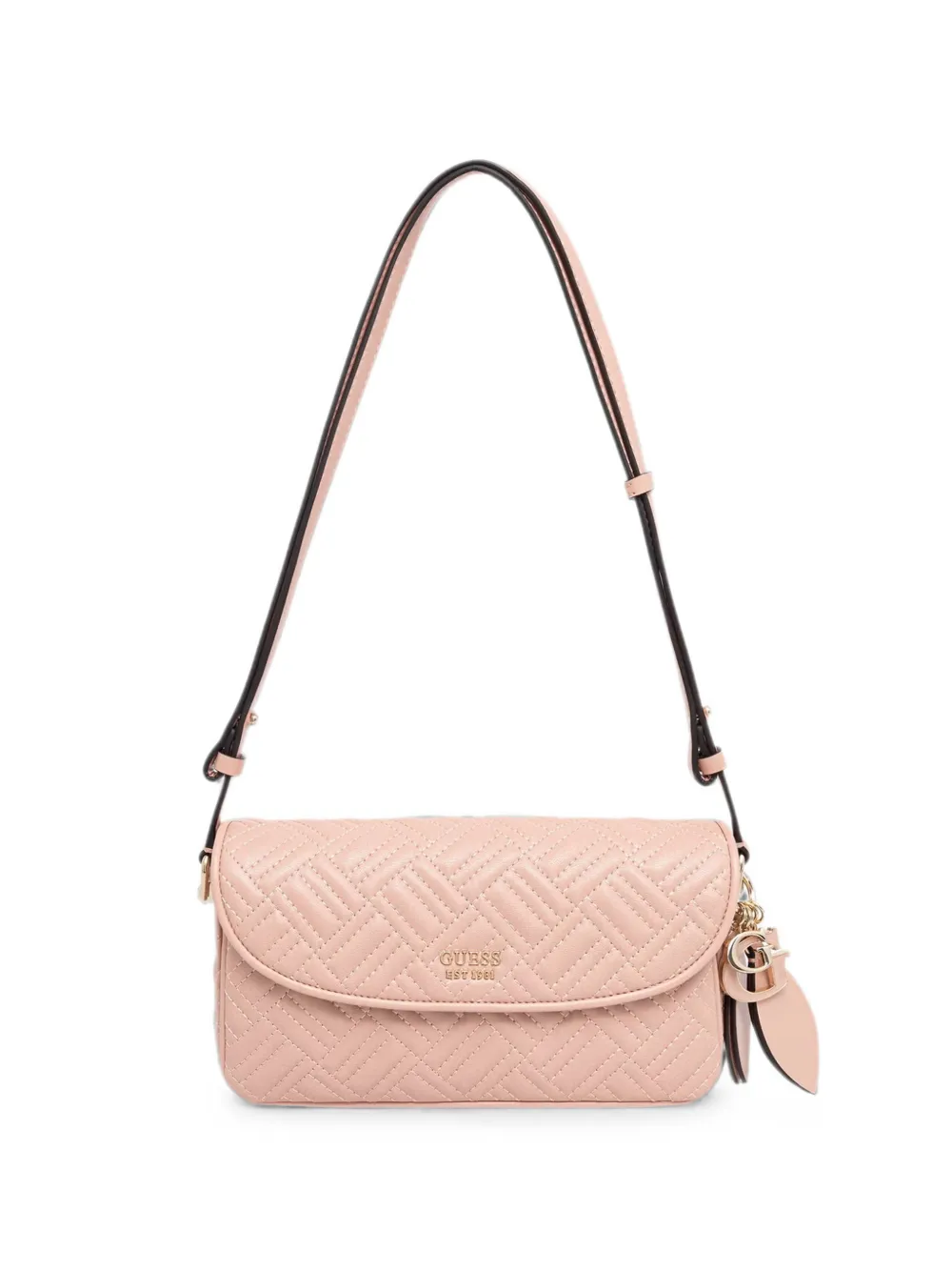 GUESS USA Sally quilted logo-charm shoulder bag - Rosa