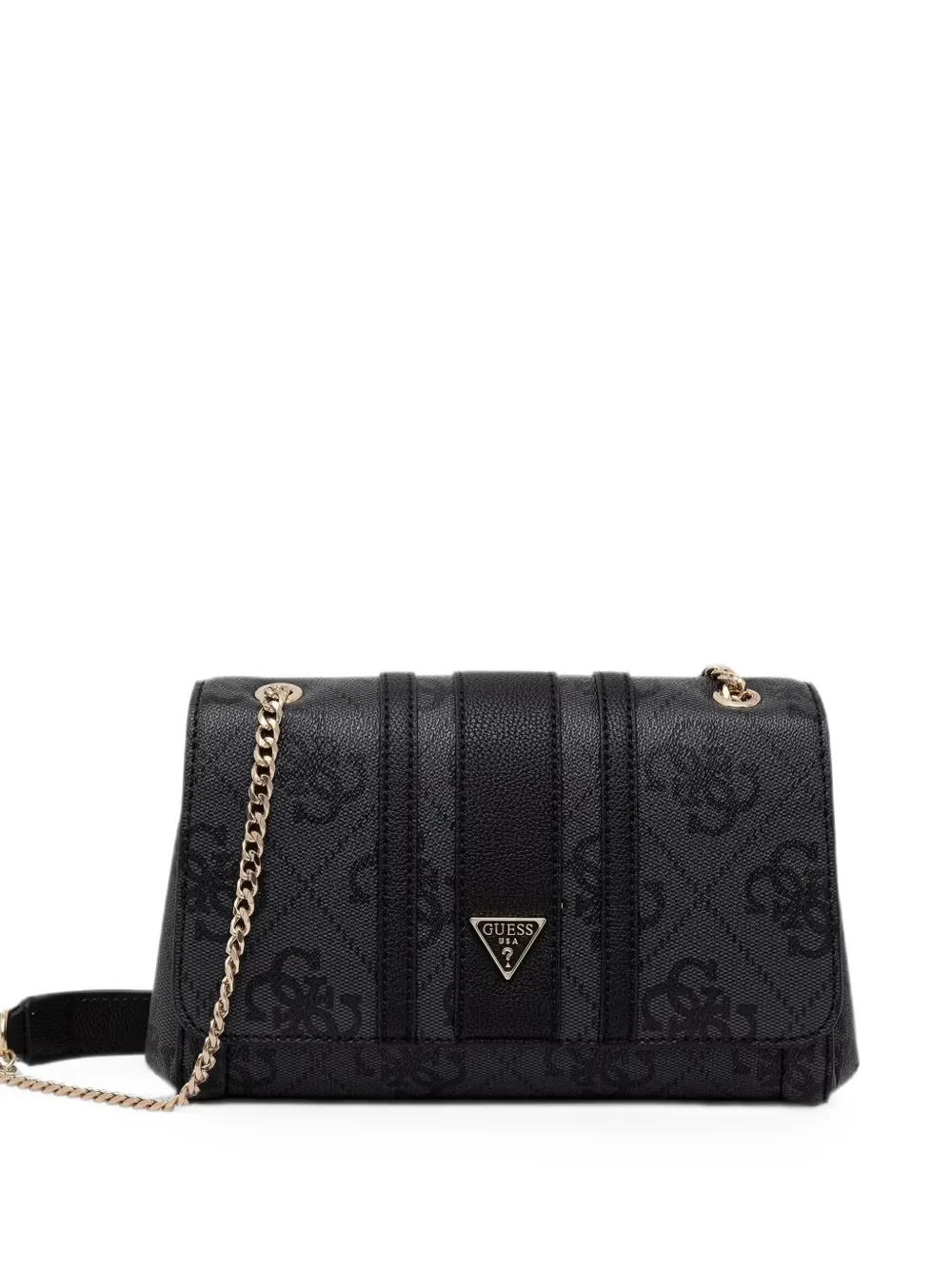 GUESS USA Noelle monogram-print logo-plaque shoulder bag - Black