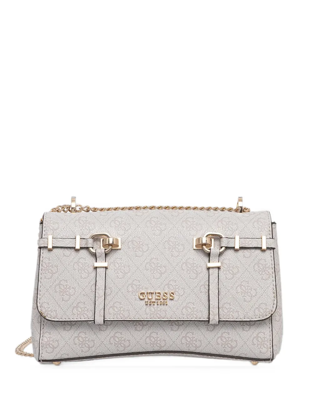 GUESS USA Leona monogram-print chain-strap shoulder bag - Toni neutri