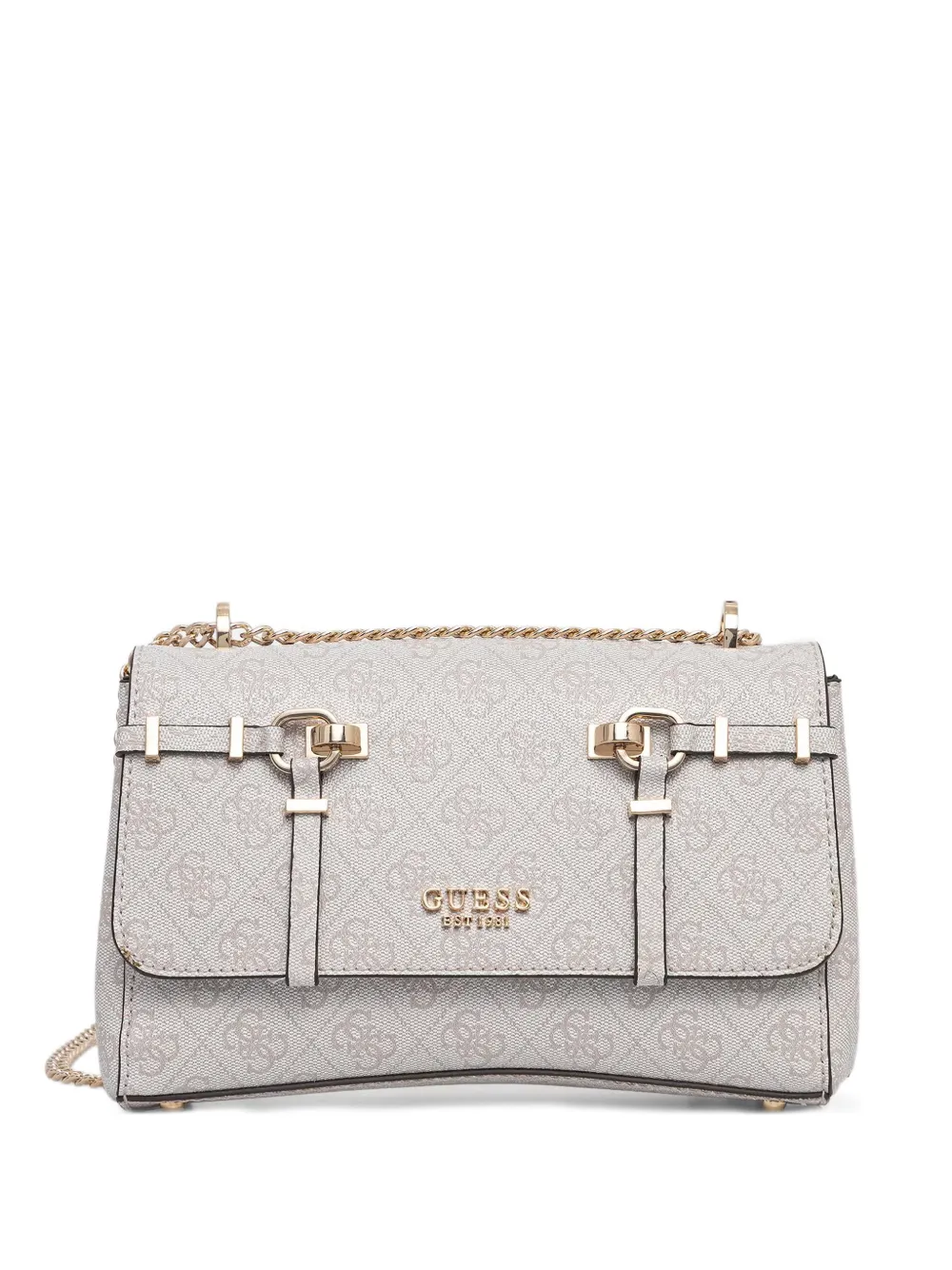 GUESS USA Leona monogram-print chain-strap shoulder bag - Toni neutri