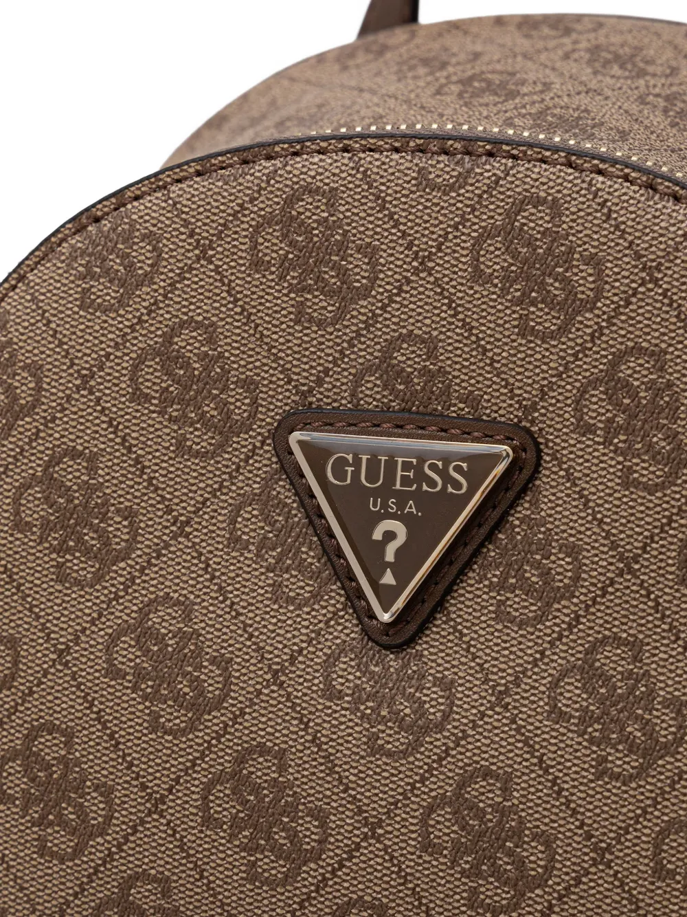 GUESS USA Kleine Follie rugzak met logoplakkaat en monogramprint Beige
