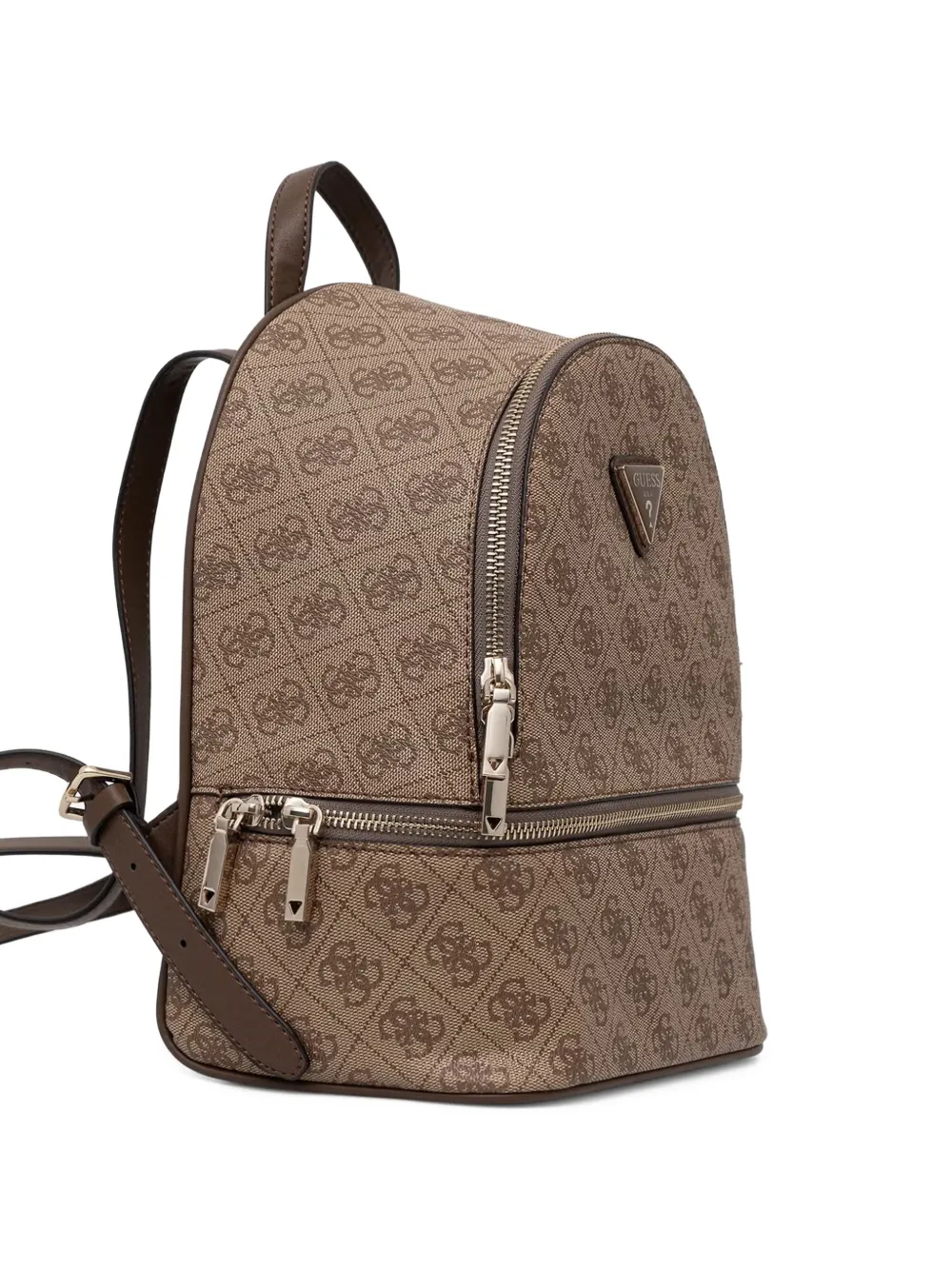 GUESS USA Kleine Follie rugzak met logoplakkaat en monogramprint Beige