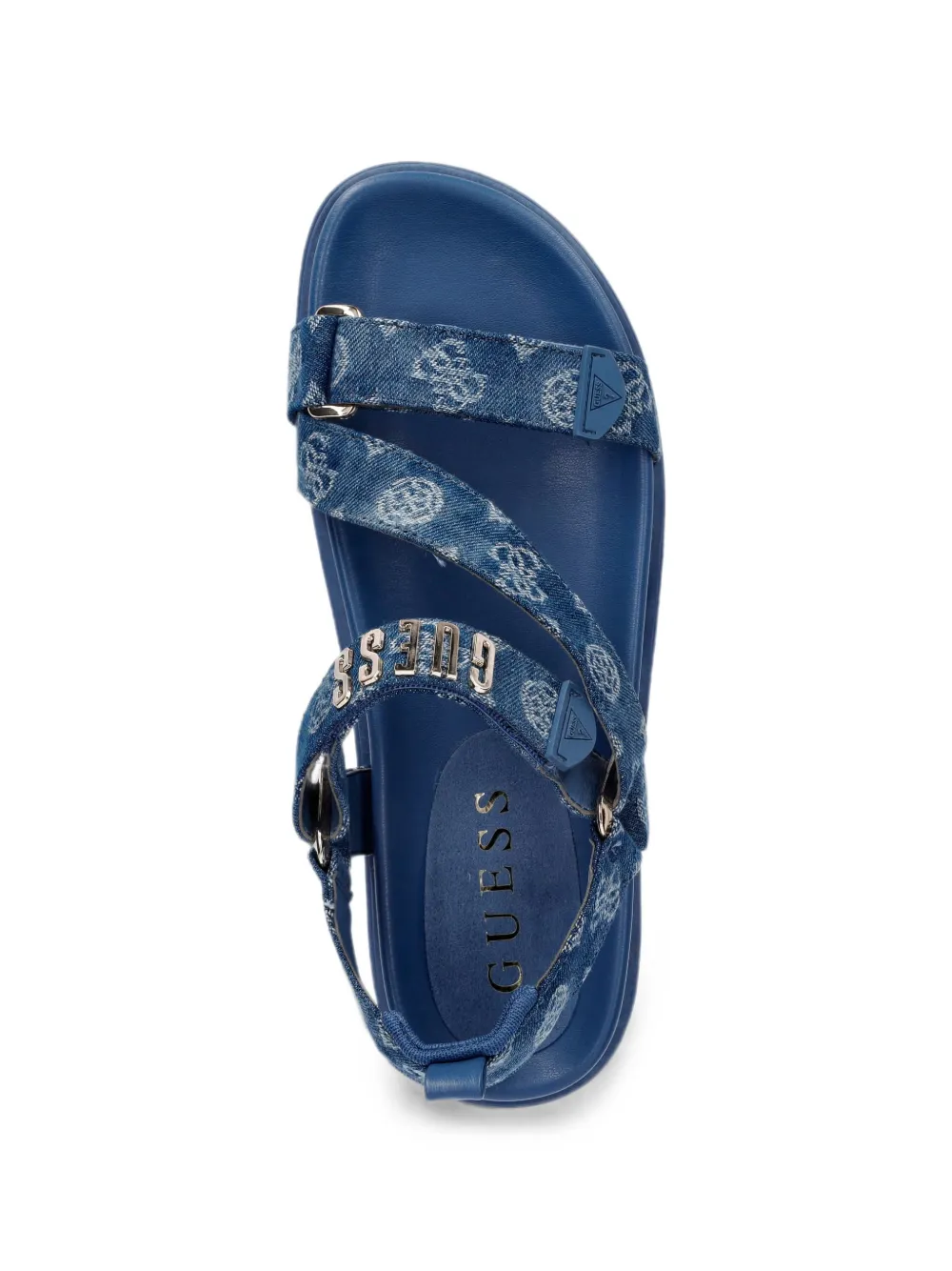 GUESS USA monogram-print platform sandals Blauw