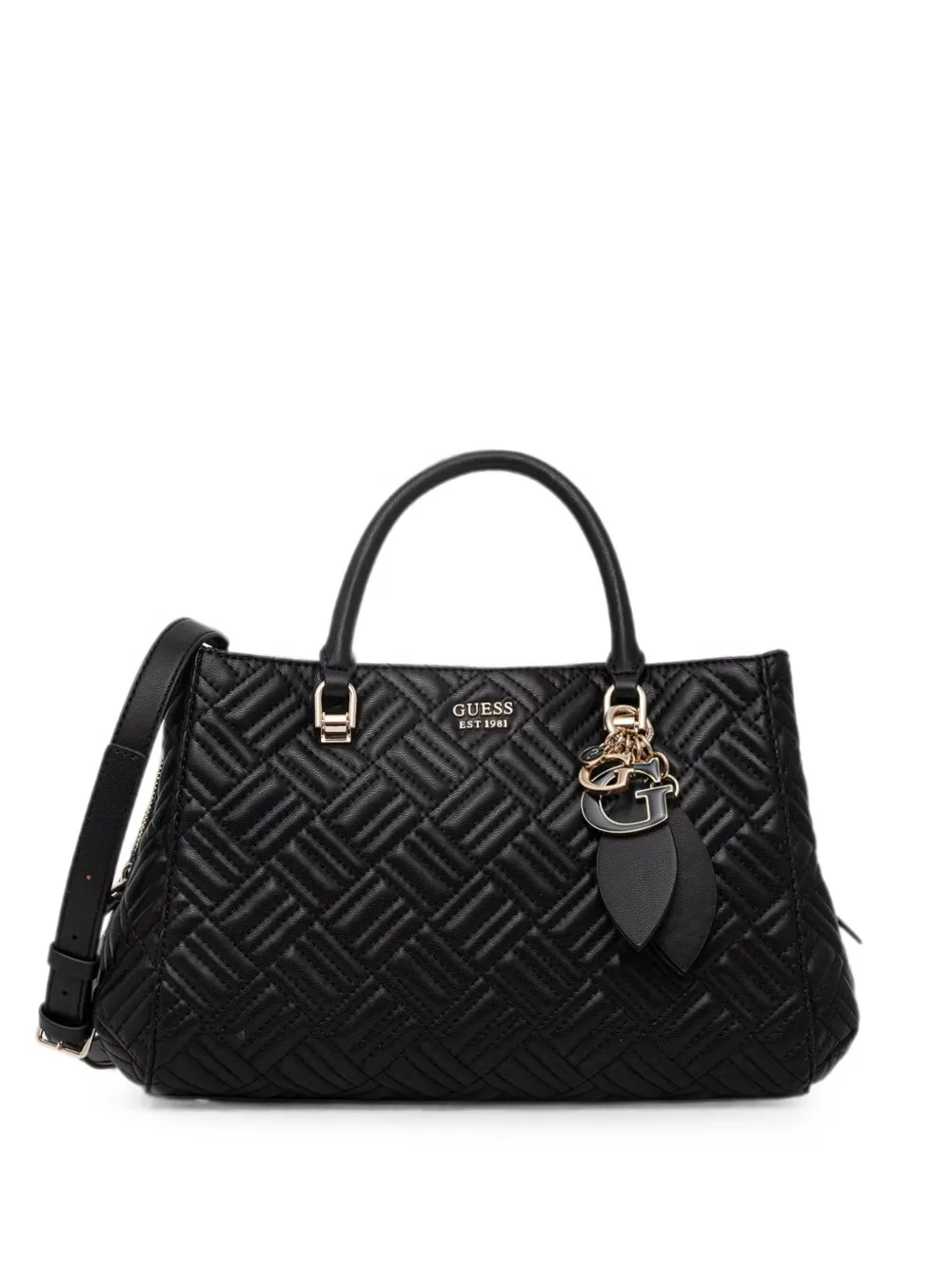 GUESS USA Sally quilted logo-charm tote bag - Nero