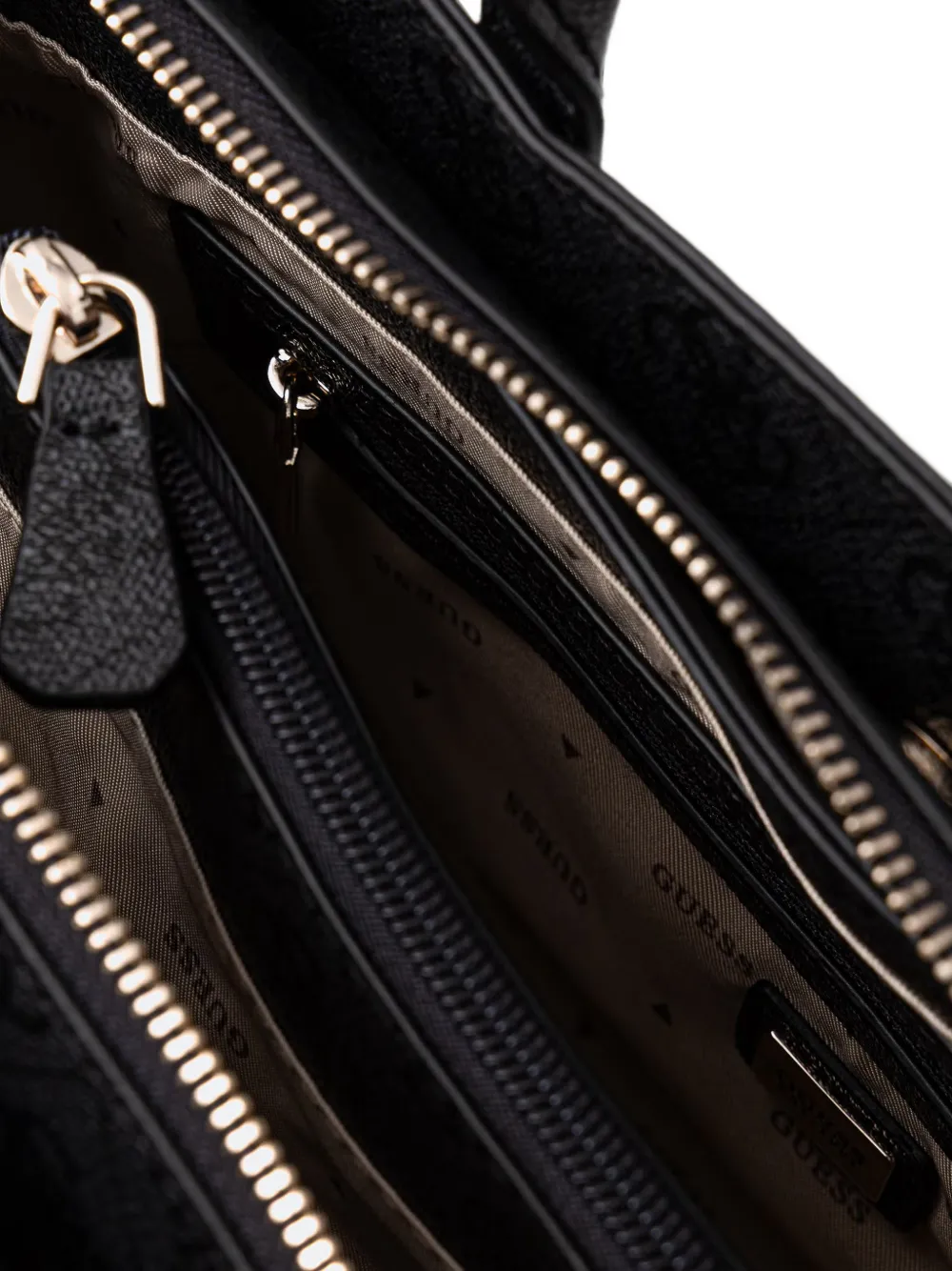 GUESS USA Leona schoudertas met monogramprint Zwart