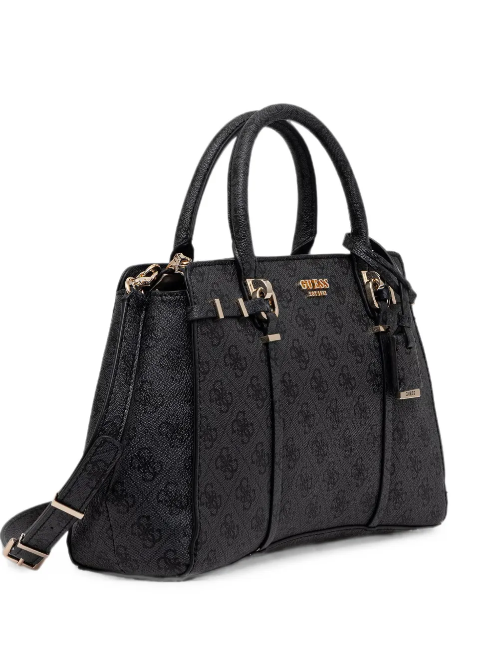 GUESS USA Leona schoudertas met monogramprint Zwart