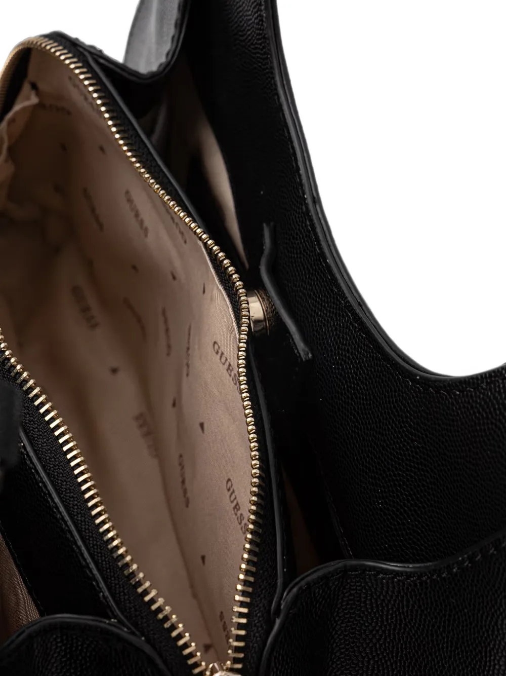 GUESS USA Isobel schoudertas met logoplakkaat en bewerkt effect Zwart