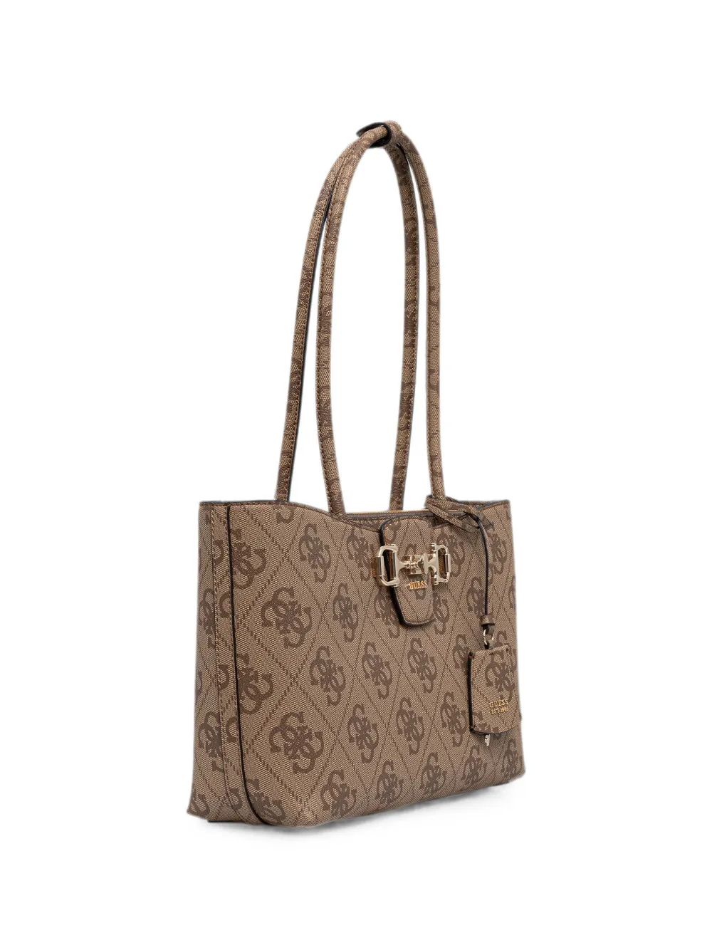 GUESS USA Horsebit shopper met monogramprint Beige