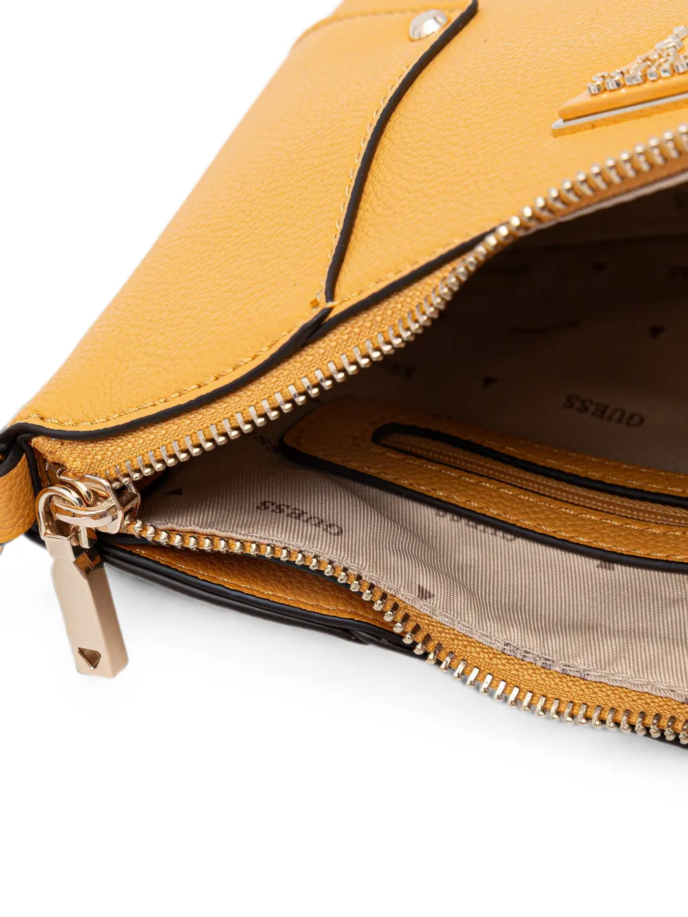 GUESS USA Darcy schoudertas met logoplakkaat en bewerkt effect Geel