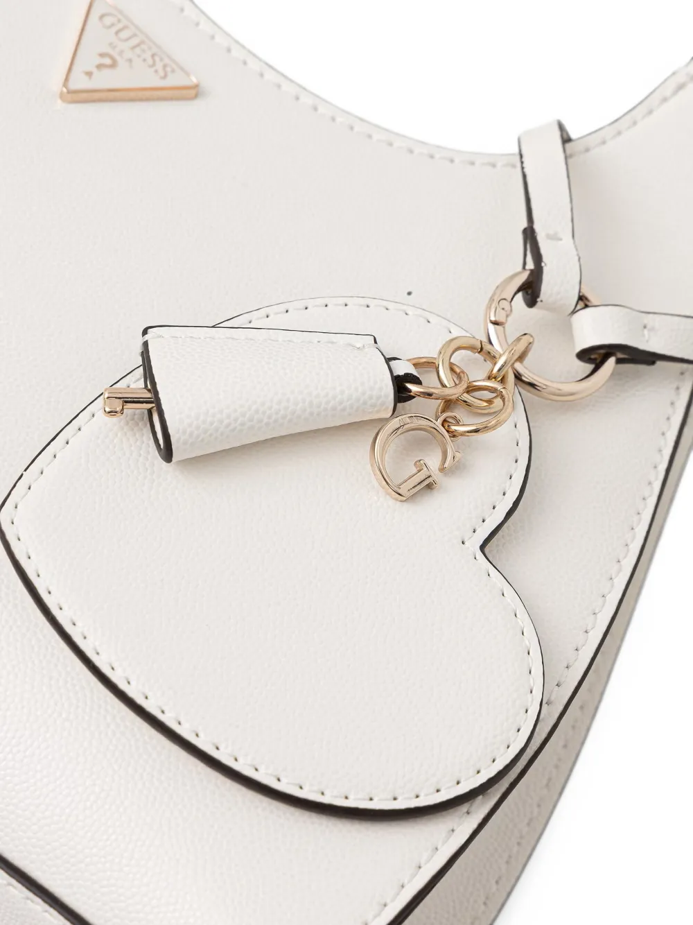 GUESS USA Isobel schoudertas met hartpatroon Wit