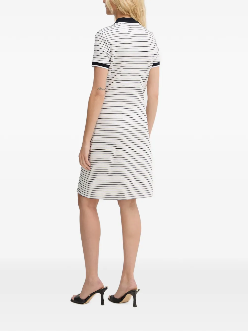 GUESS USA Mini-jurk met horizontale streep en polokraag Wit