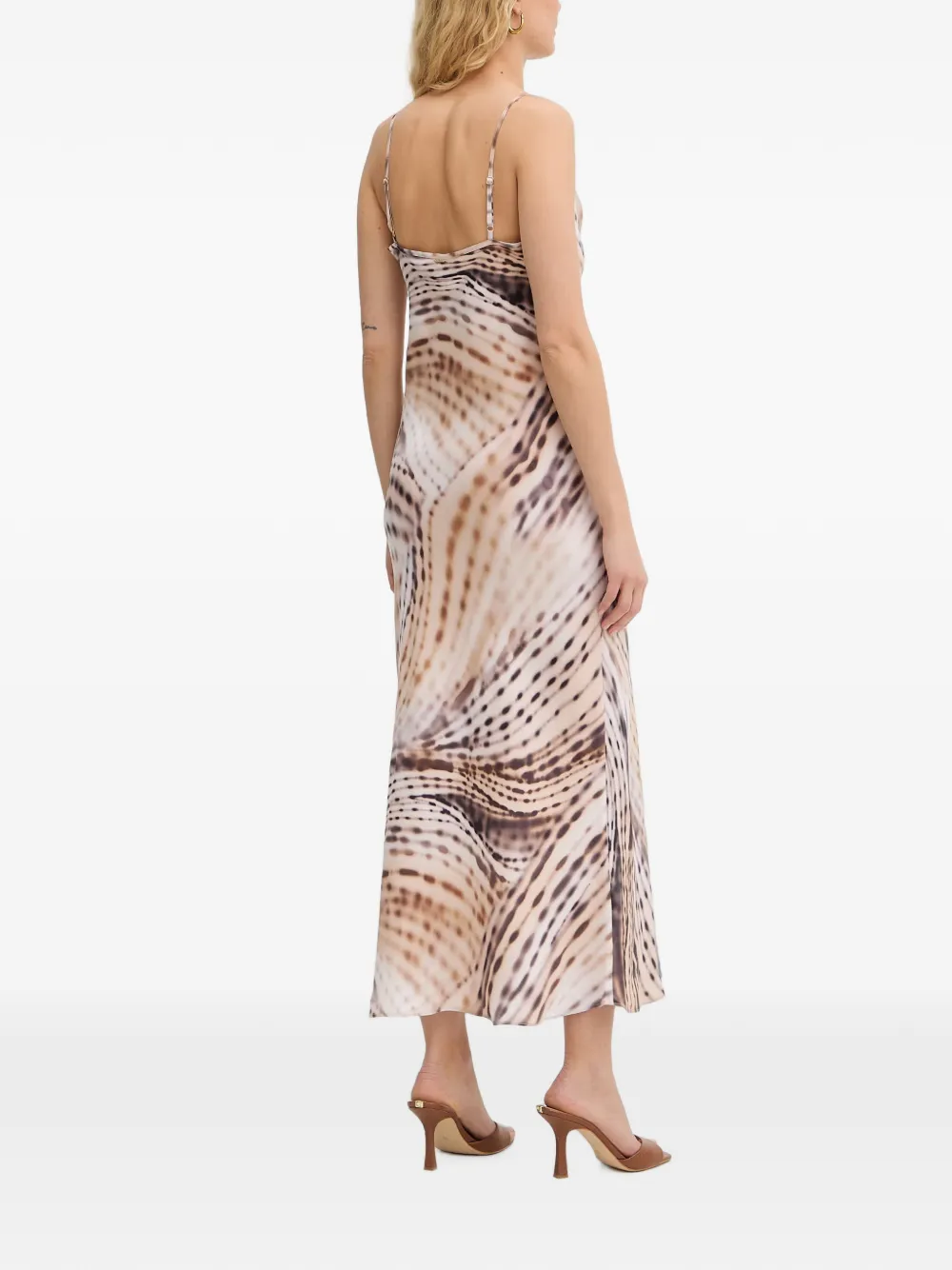 GUESS USA Midi-jurk met abstracte print en col Beige