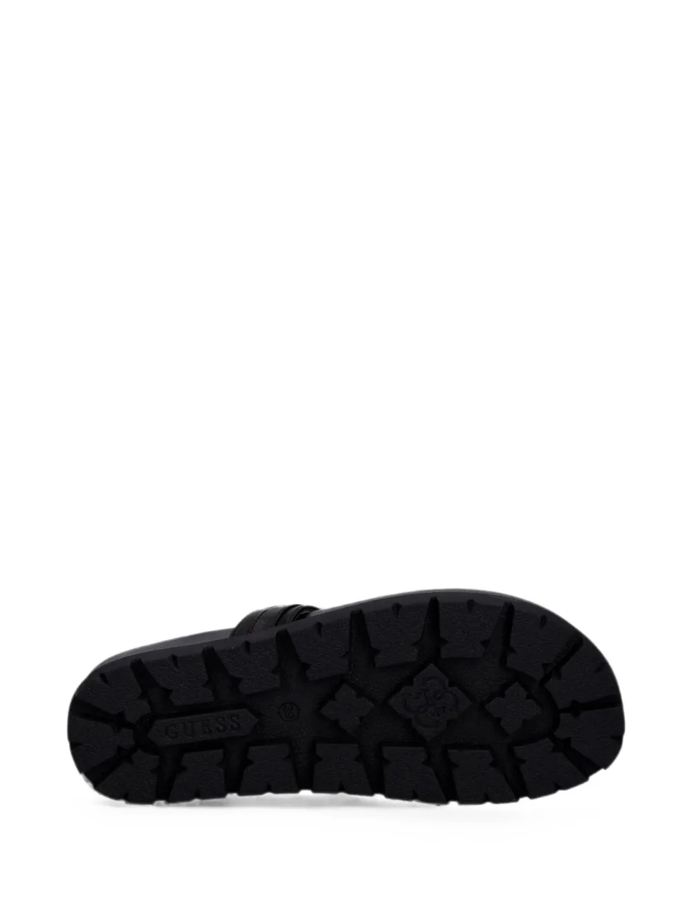 GUESS USA Farron leren sandalen met logoplakkaat Zwart