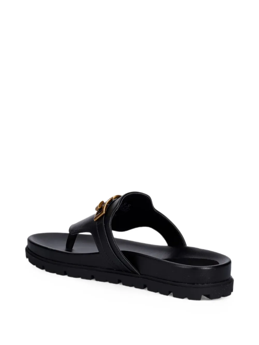 GUESS USA Farron leren sandalen met logoplakkaat Zwart