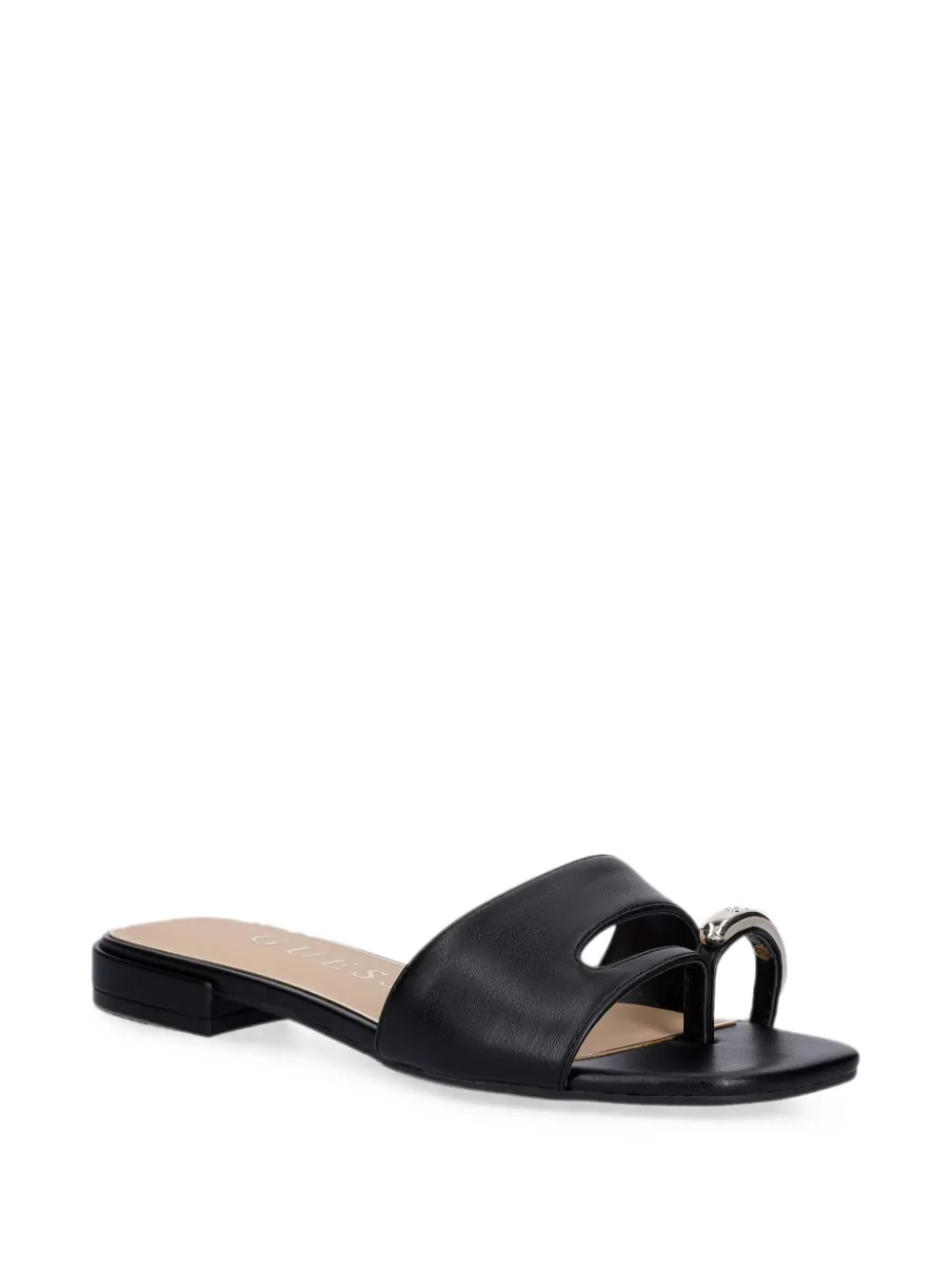 GUESS USA Tablita logo-plaque sandals Zwart
