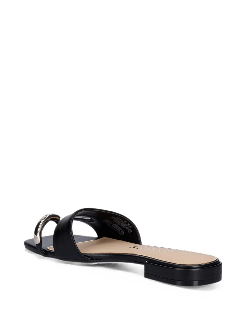GUESS USA Tablita logo-plaque sandals Zwart